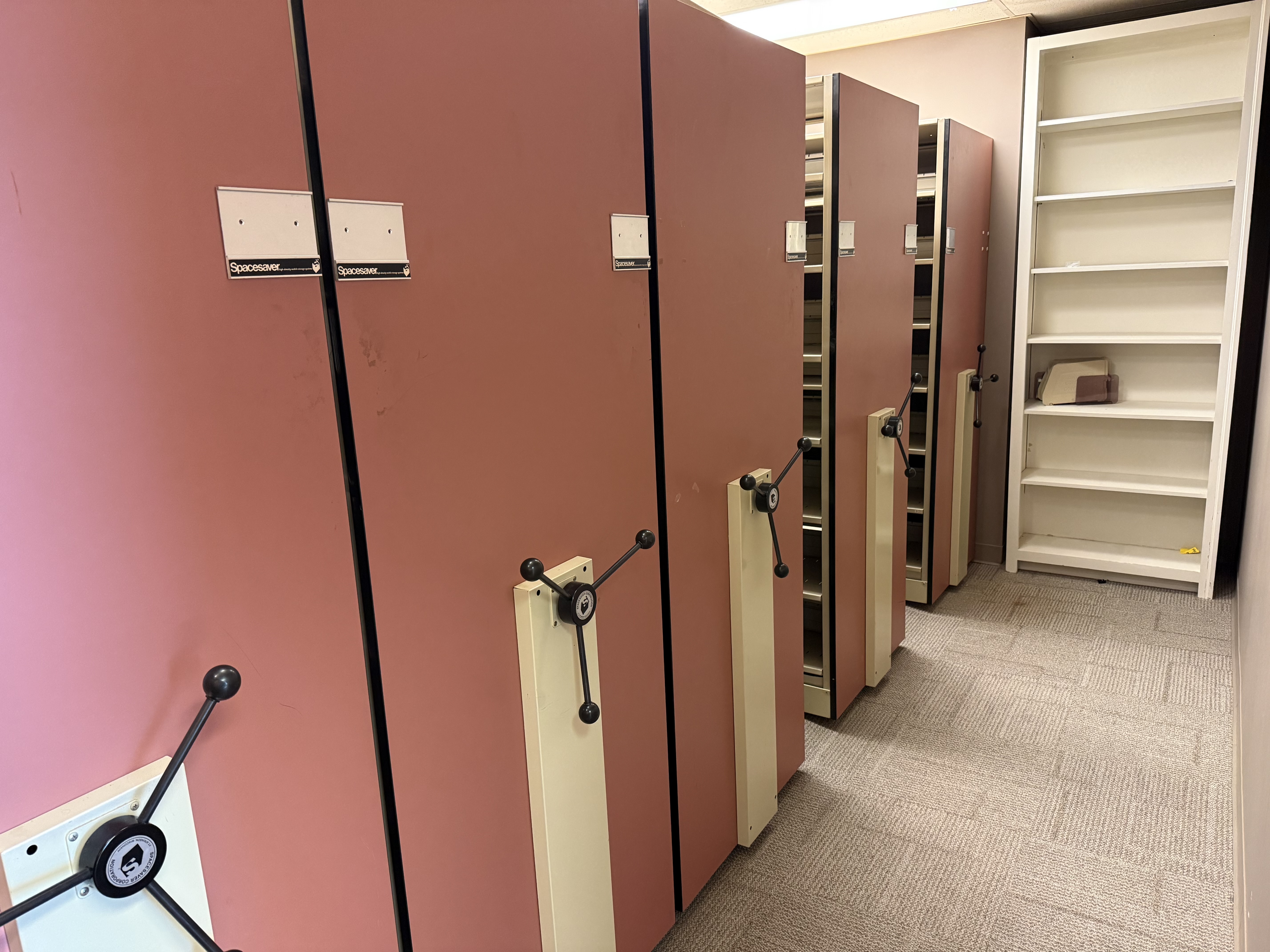 High-density mobile filing system in Suite 1200 records storage
